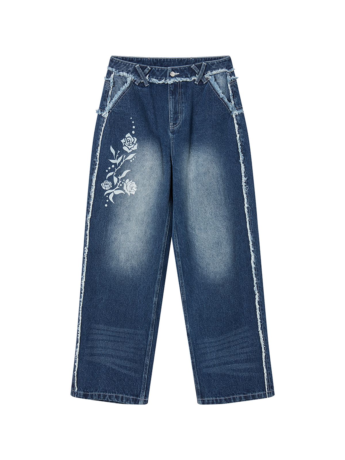 엔와이엑스엑스(NYXX) RAW CUT DENIM PANTS WASHED BLUE