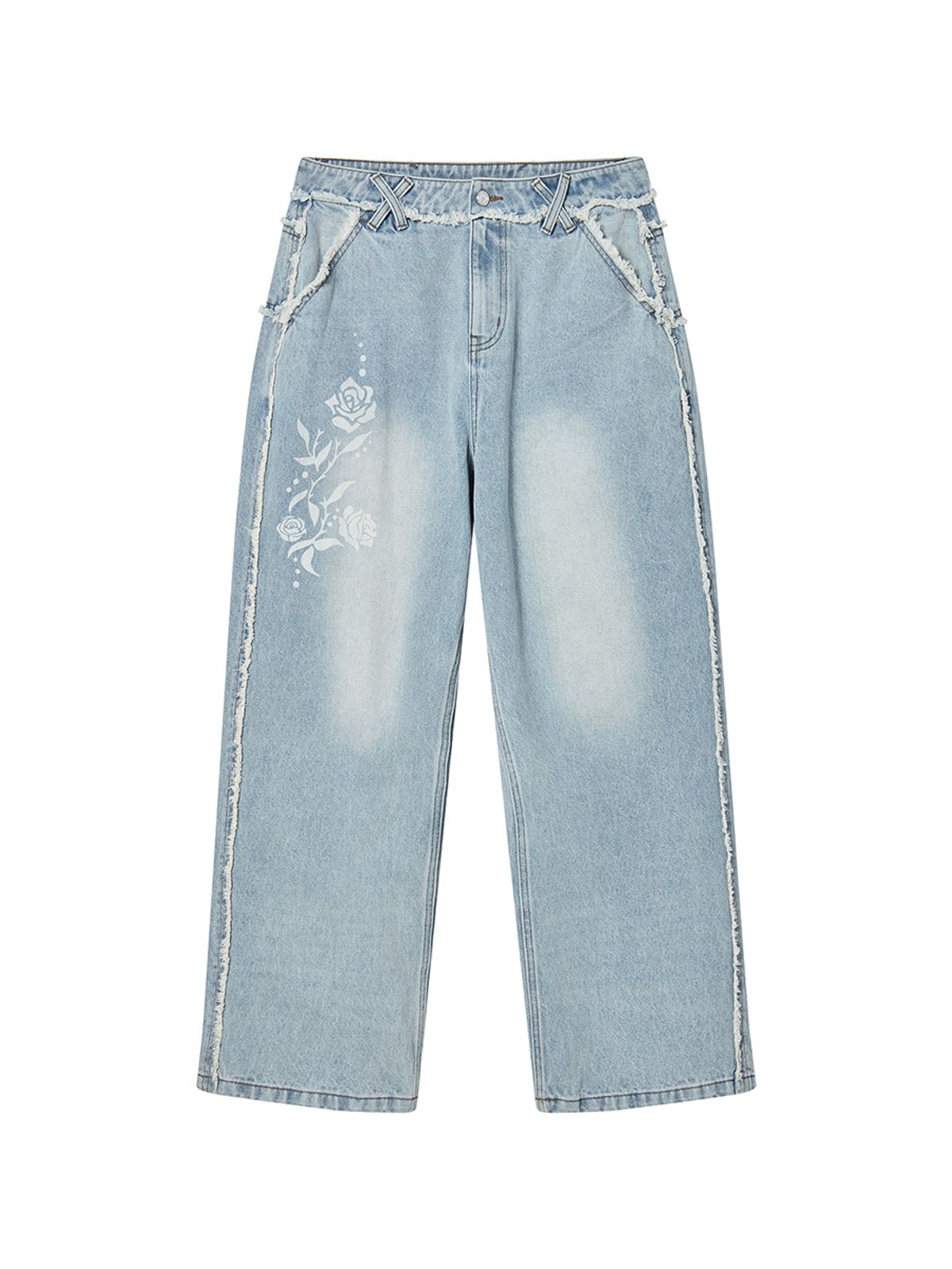 엔와이엑스엑스(NYXX) RAW CUT DENIM PANTS LIGHT BLUE