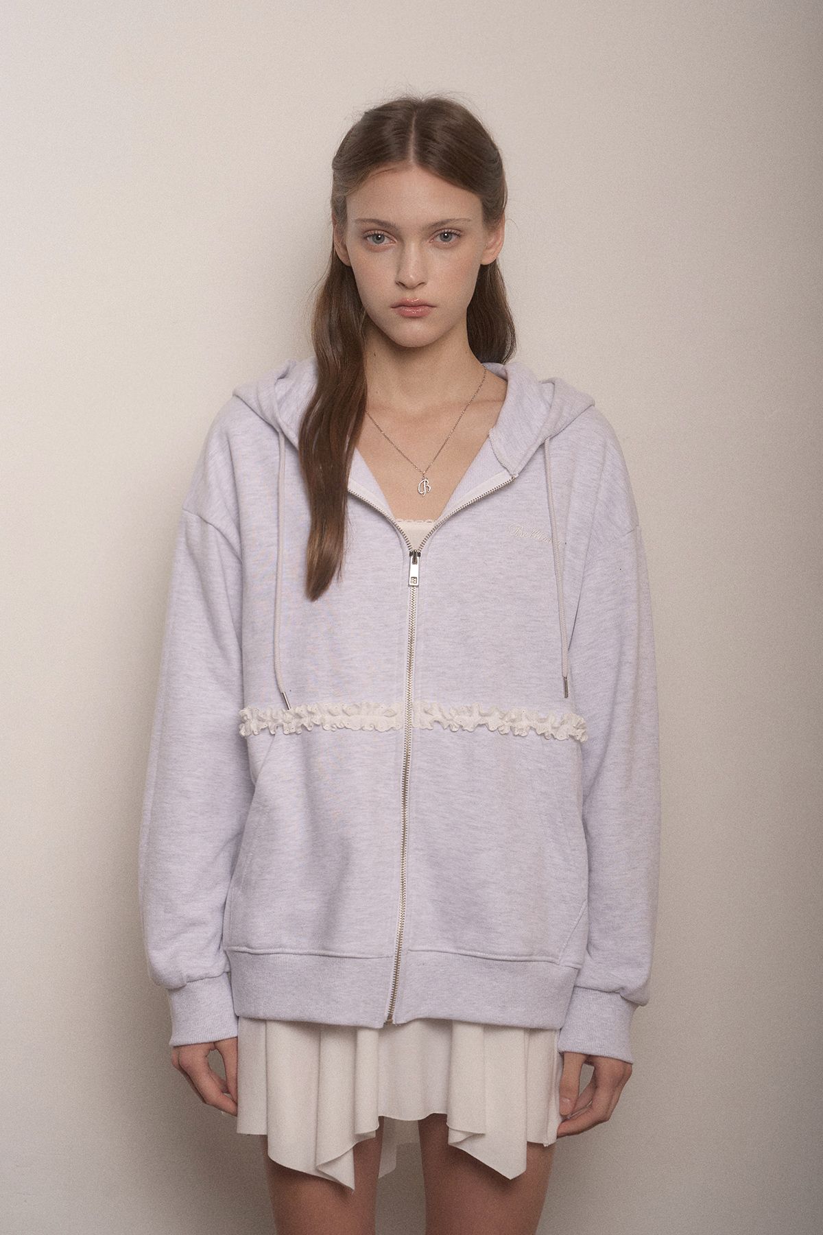 벨리아르(BELLIALEU) MERINGUE HOOD ZIP-UP-MELANGE