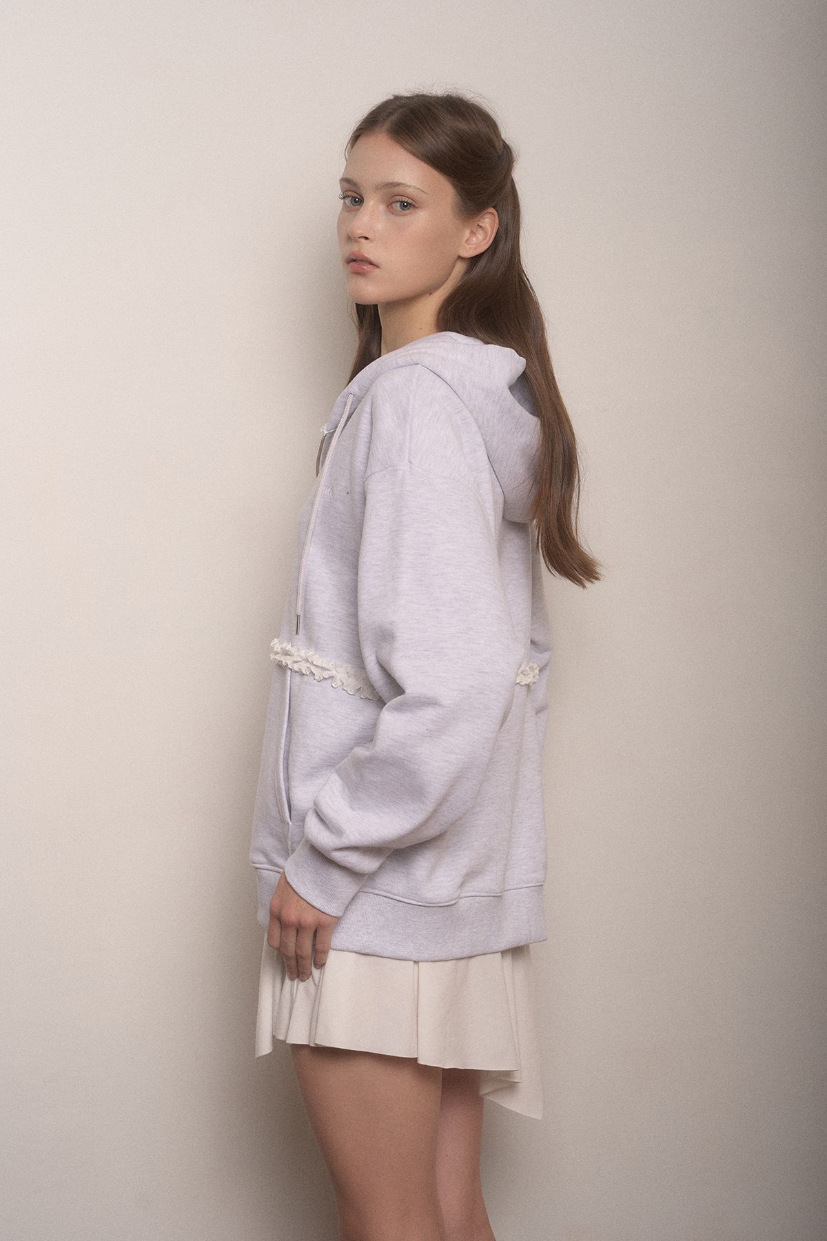 벨리아르(BELLIALEU) MERINGUE HOOD ZIP-UP-MELANGE