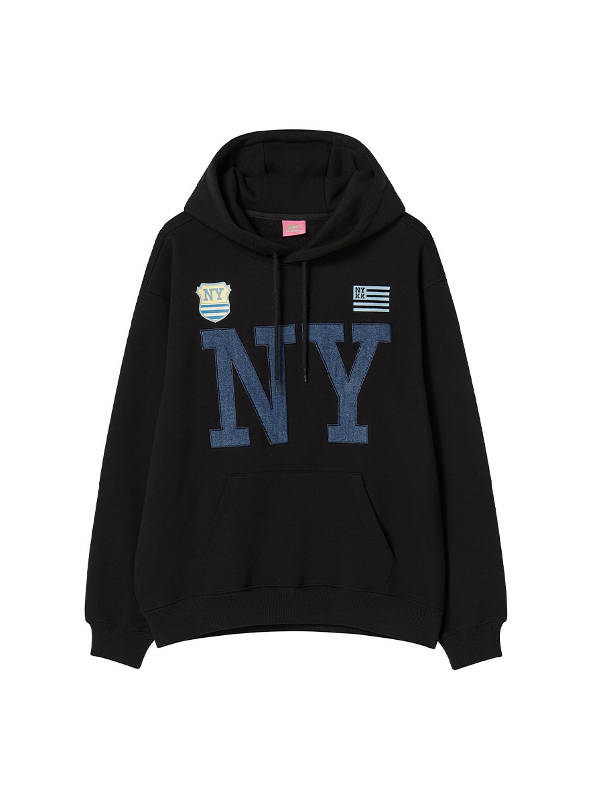 엔와이엑스엑스(NYXX) NY APLIQUE HOODIE BLACK