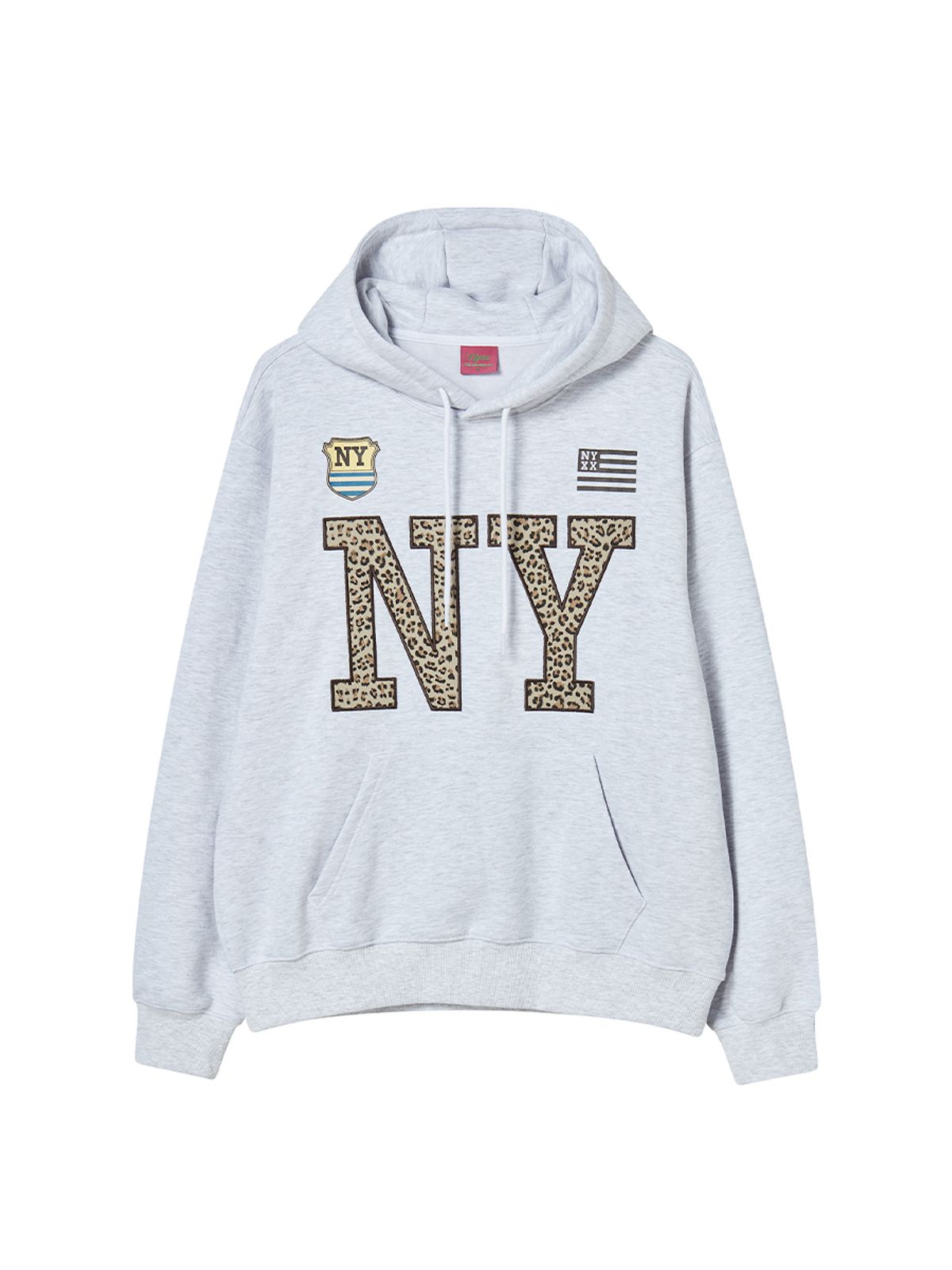 엔와이엑스엑스(NYXX) NY APLIQUE HOODIE HEATHER GREY
