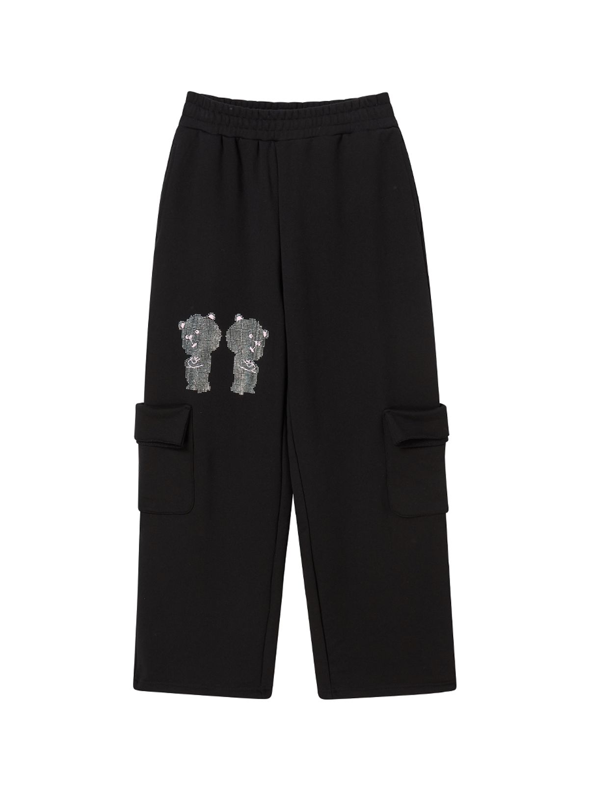 엔와이엑스엑스(NYXX) RHINESTONE DALGOMM JOGGER PANTS BLACK