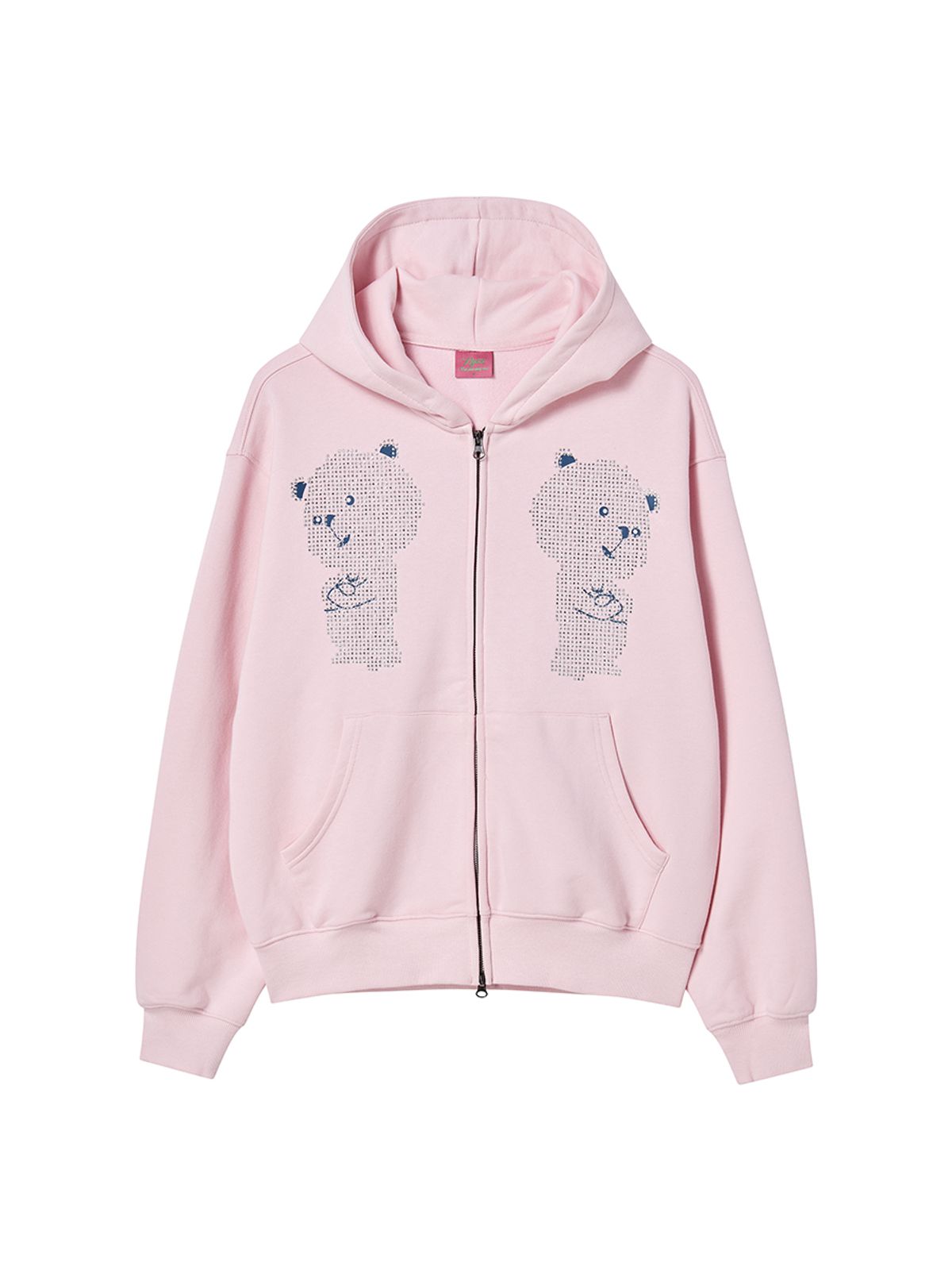 엔와이엑스엑스(NYXX) RHINESTONE DALGOMM HOOD ZIP-UP PINK