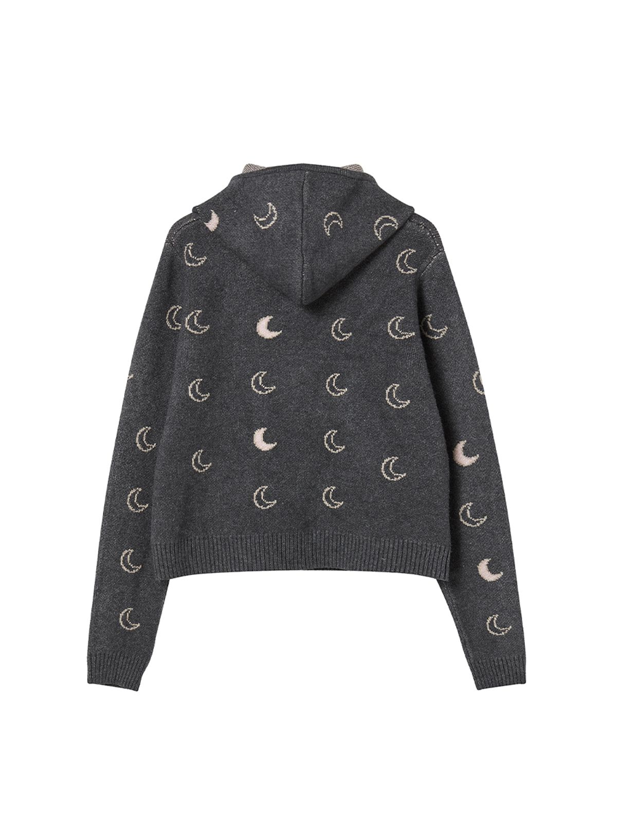 엔와이엑스엑스(NYXX) MOON KNITTED ZIP-UP HOODIE CHARCOAL