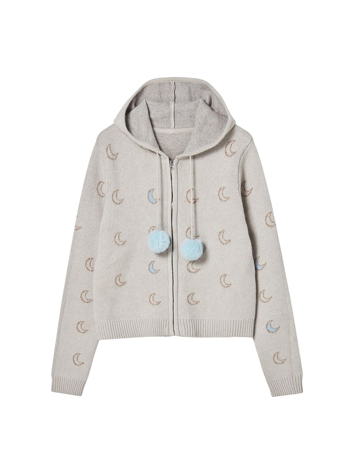엔와이엑스엑스(NYXX) MOON KNITTED ZIP-UP HOODIE IVORY