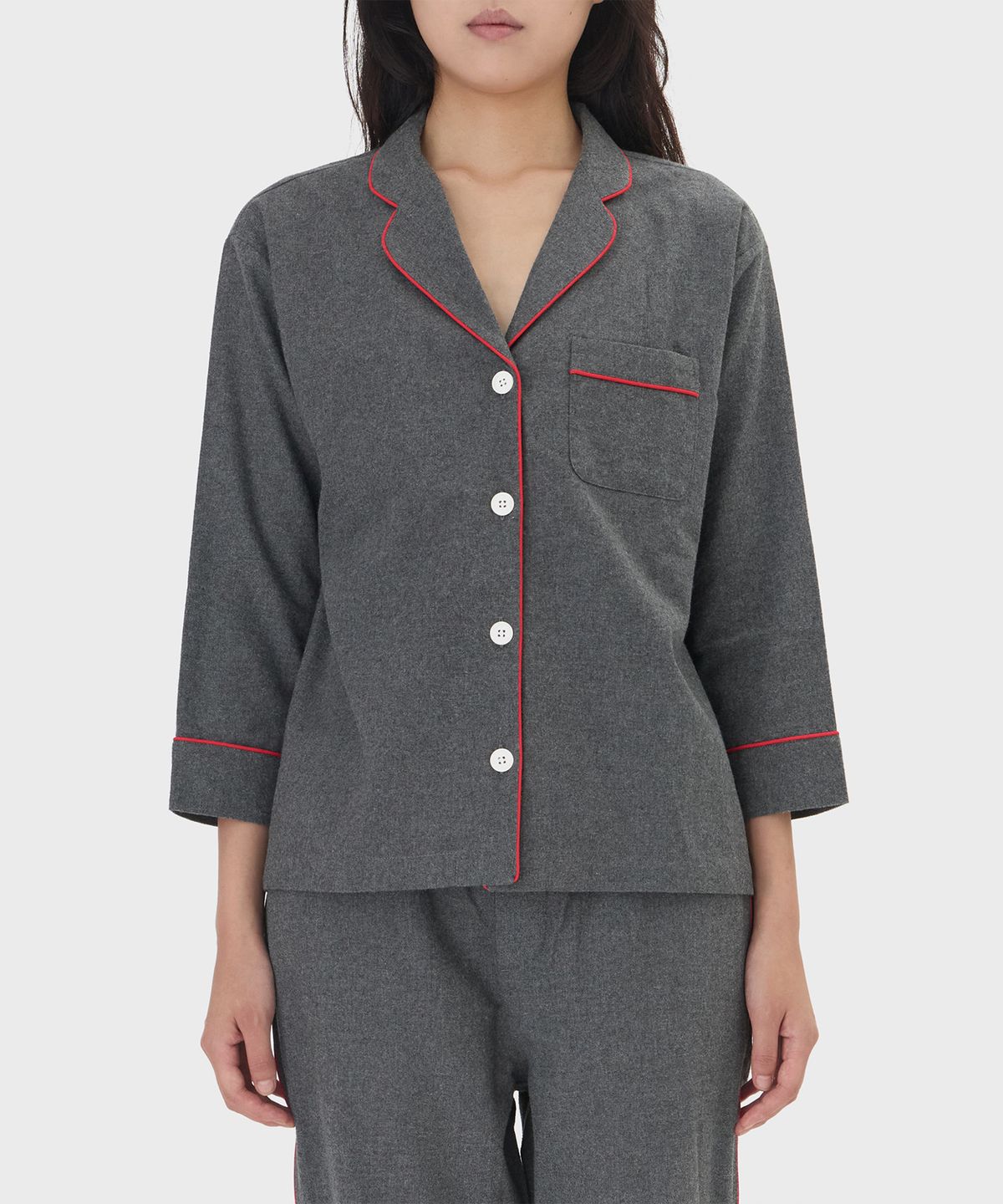 슬리피 존스(SLEEPY JONES) (W) 마리나 파자마 세트 차콜 그레이 플란넬 MARINA PAJAMA SET CHARCOAL GREY FLANNEL