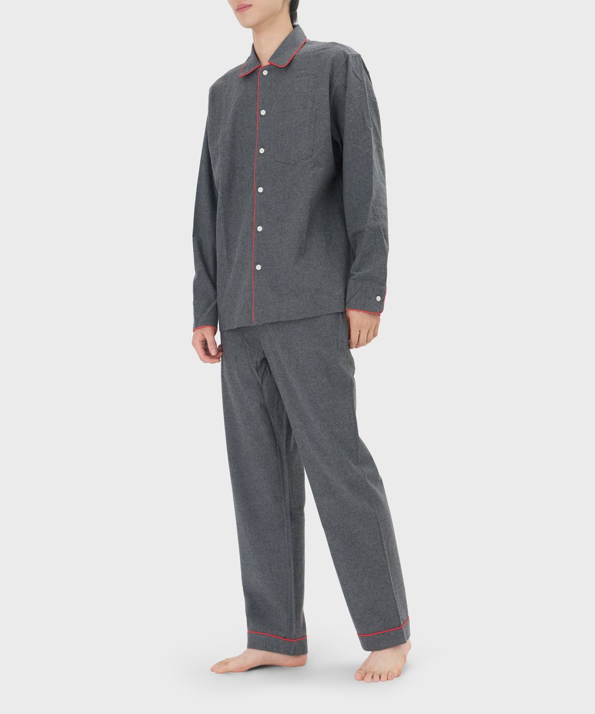 슬리피 존스(SLEEPY JONES) (M) 헨리 파자마 세트 차콜 그레이 플란넬 HENRY PAJAMA SET CHARCOAL GREY FLANNEL
