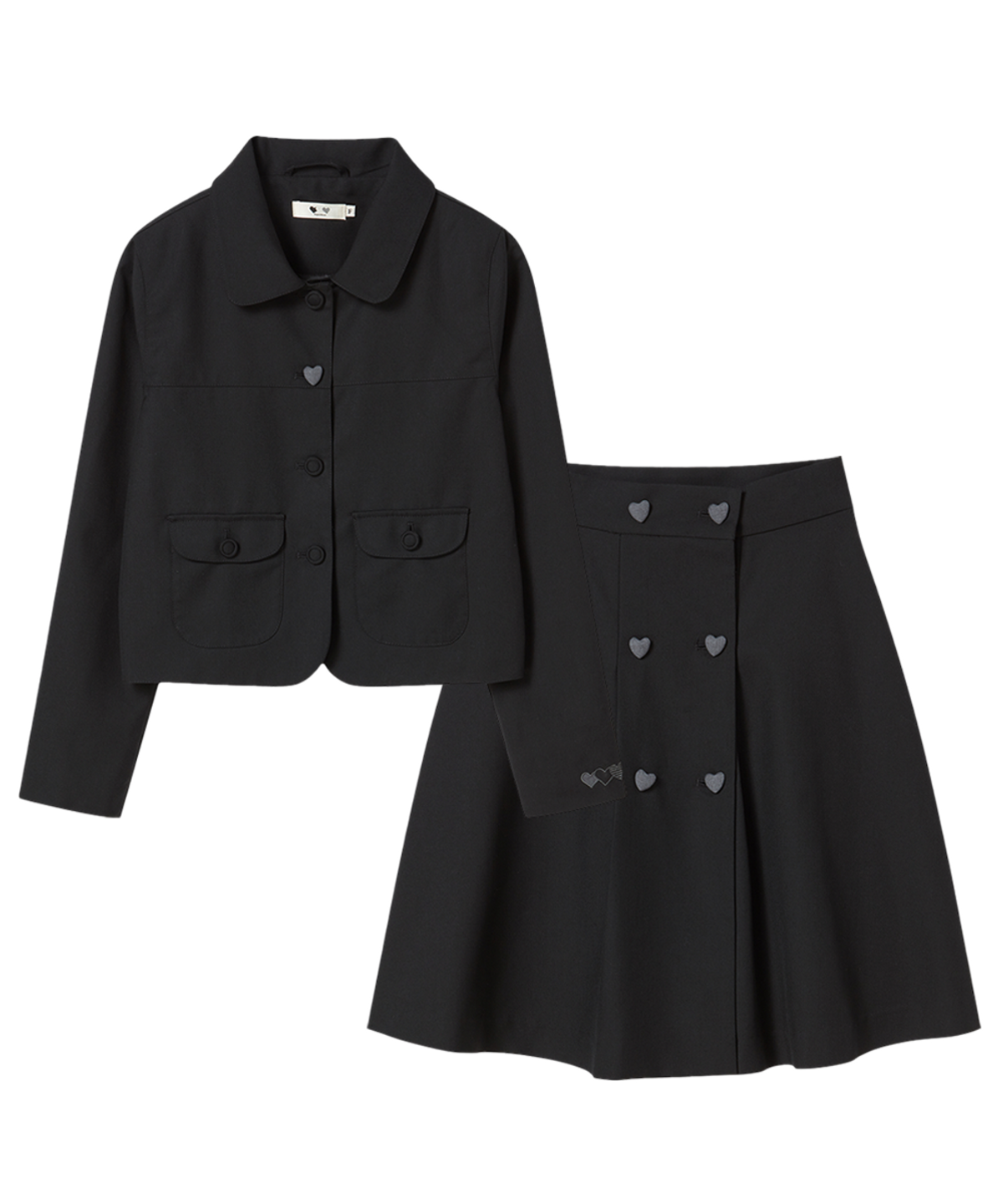 로긴 앤 로지(ROGIN N ROSIE) [Set] Heart Button Point Set-up Black
