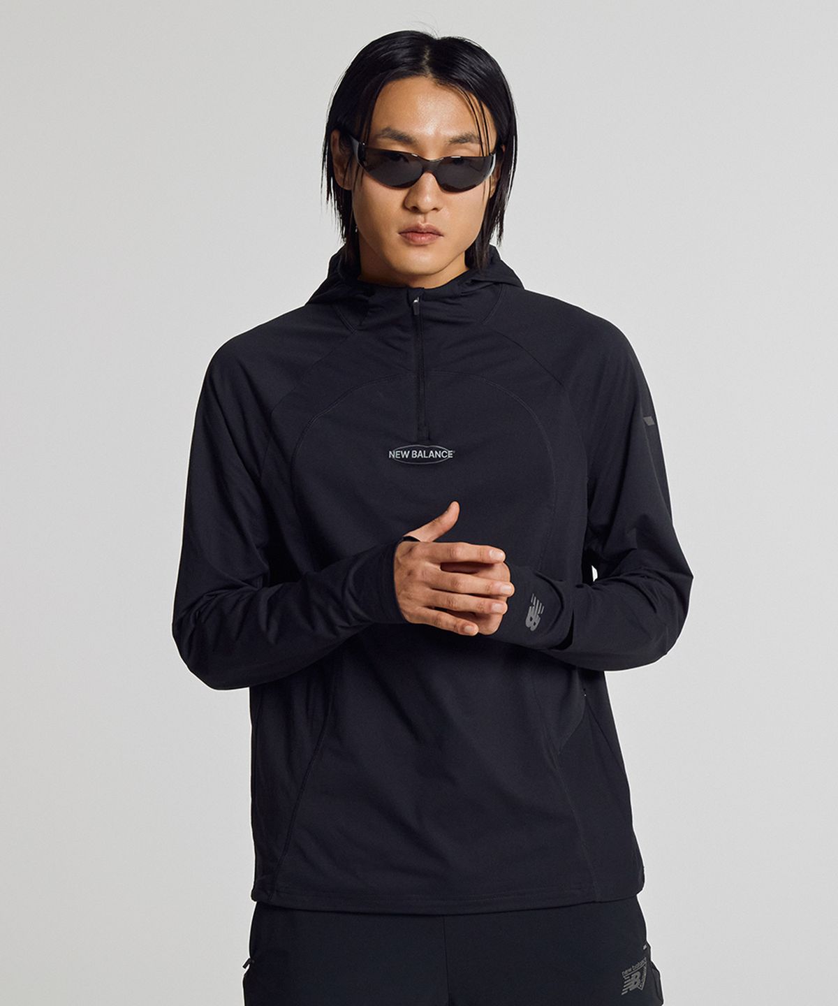 뉴발란스(NEW BALANCE) NBNDG15213 / UNI RC FRESH 후드형 베이스레이어 (BLACK)