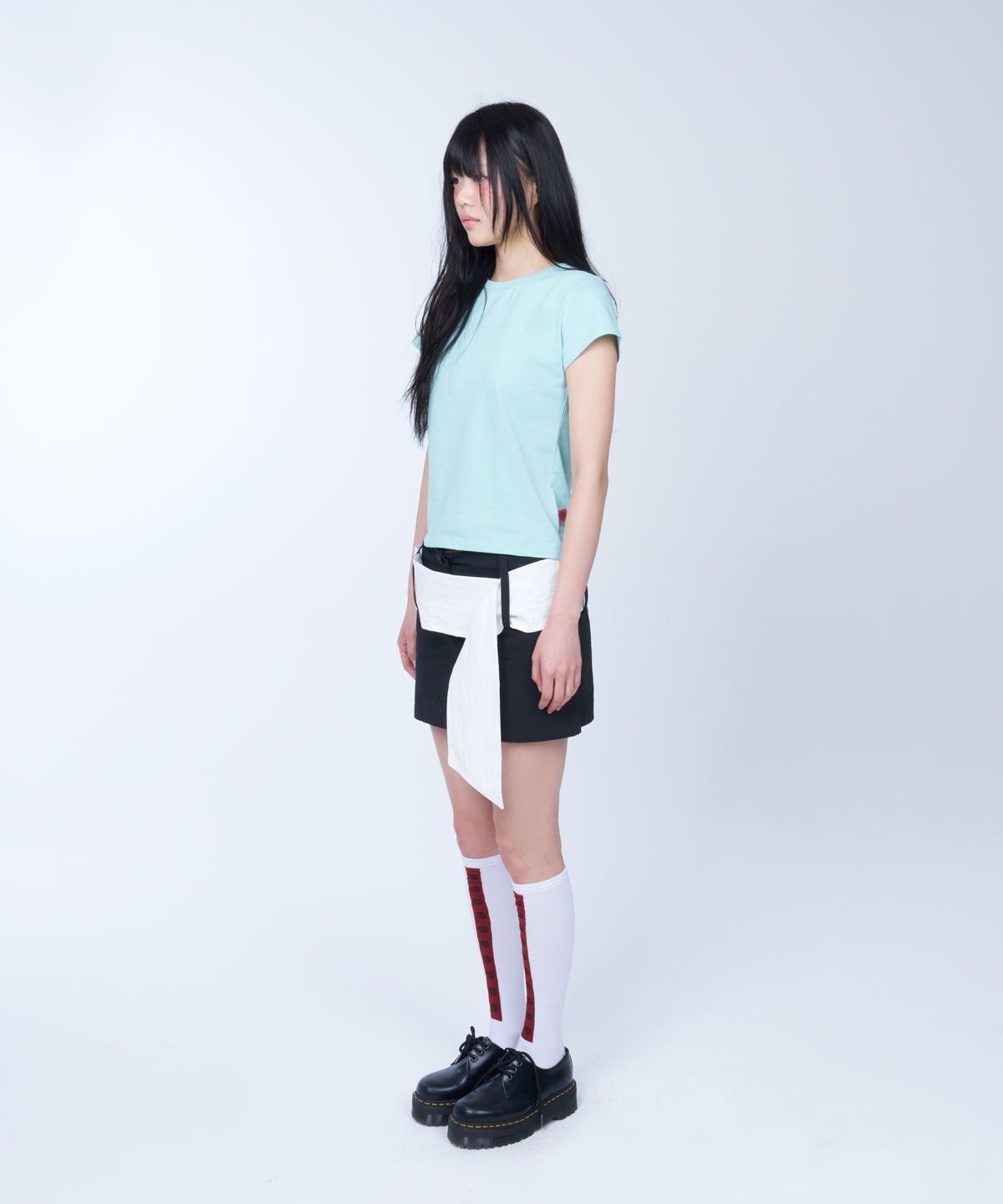 라이라이(LYELYE) Strapline mini skirt (black)