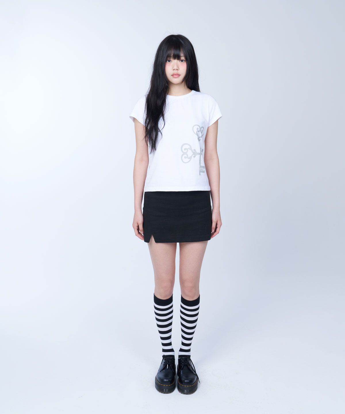 라이라이(LYELYE) Tweed mini skirt (black)