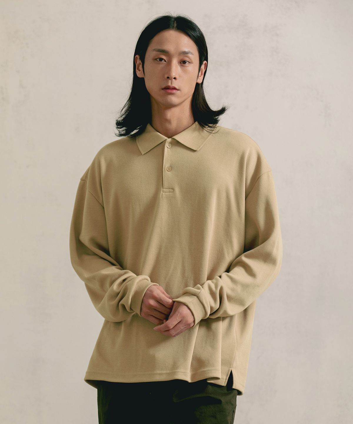컨셉비(CONCEPTB) 컴포트 릴렉스드 더블코튼 카라 롱슬리브 4컬러