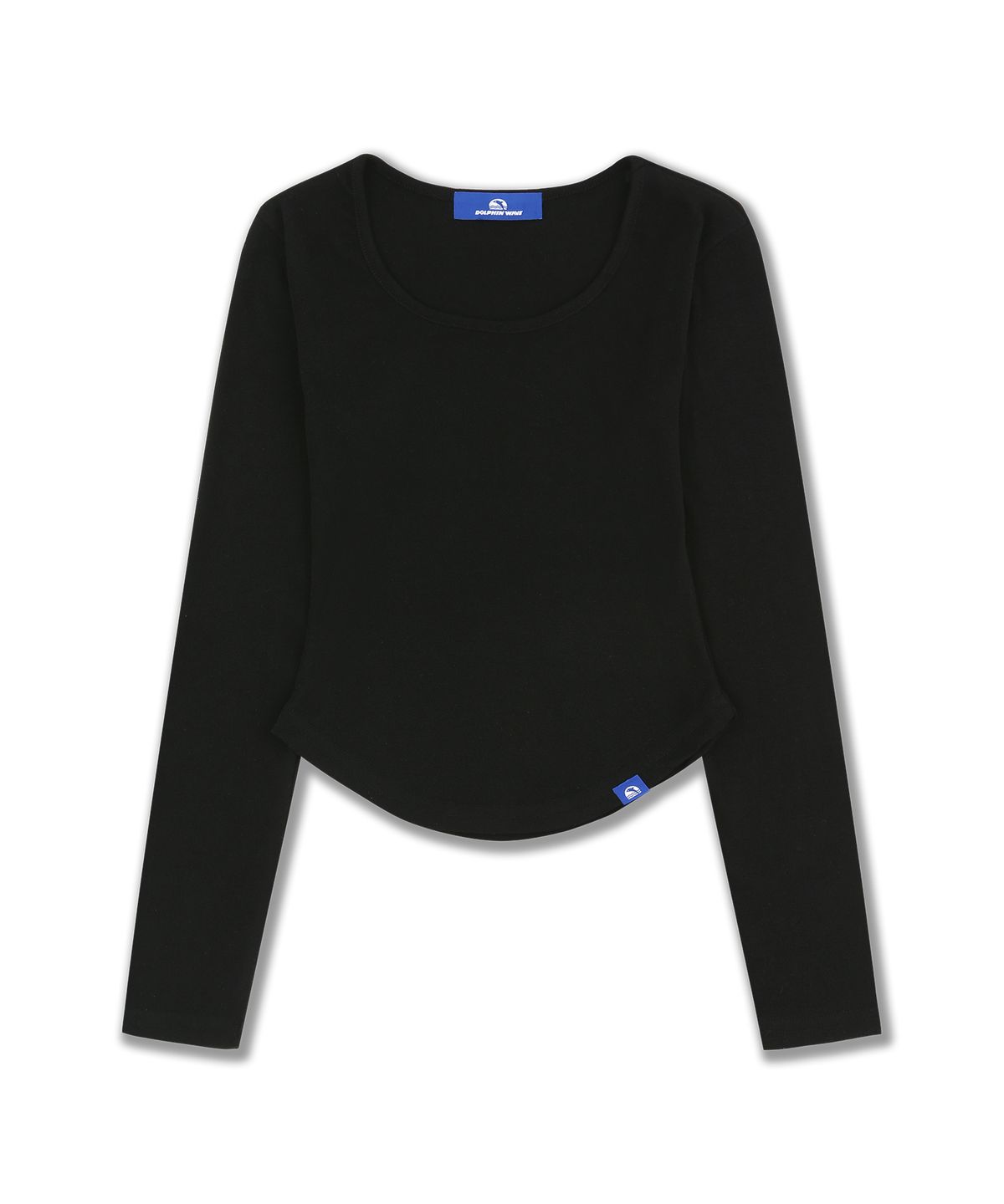 돌핀웨이브어패럴(DOLPHIN WAVE APPAREL) 돌핀 피티드 슬림 크루넥 크롭 긴팔티셔츠 3COLOR