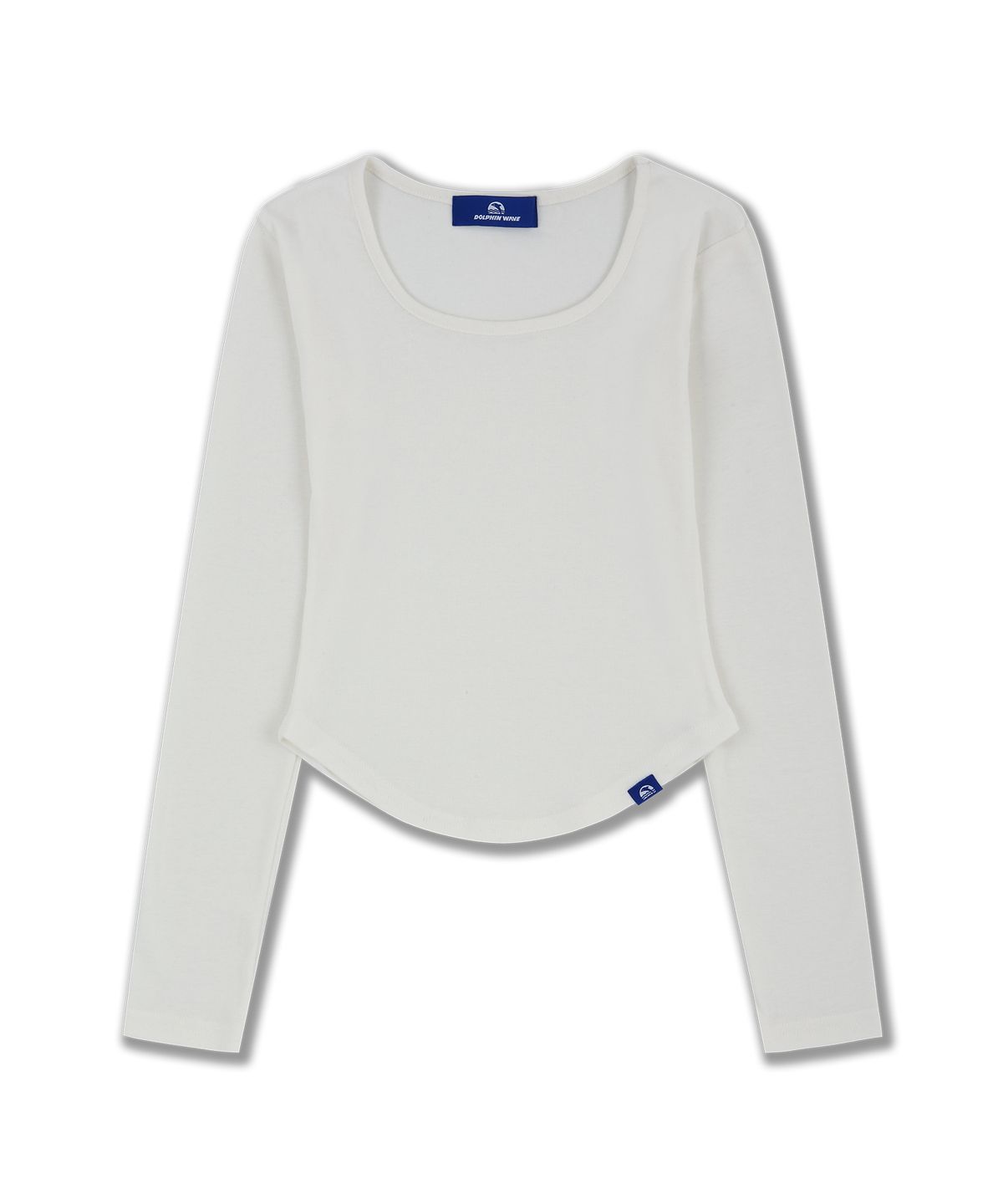 돌핀웨이브어패럴(DOLPHIN WAVE APPAREL) 돌핀 피티드 슬림 크루넥 크롭 긴팔티셔츠 3COLOR