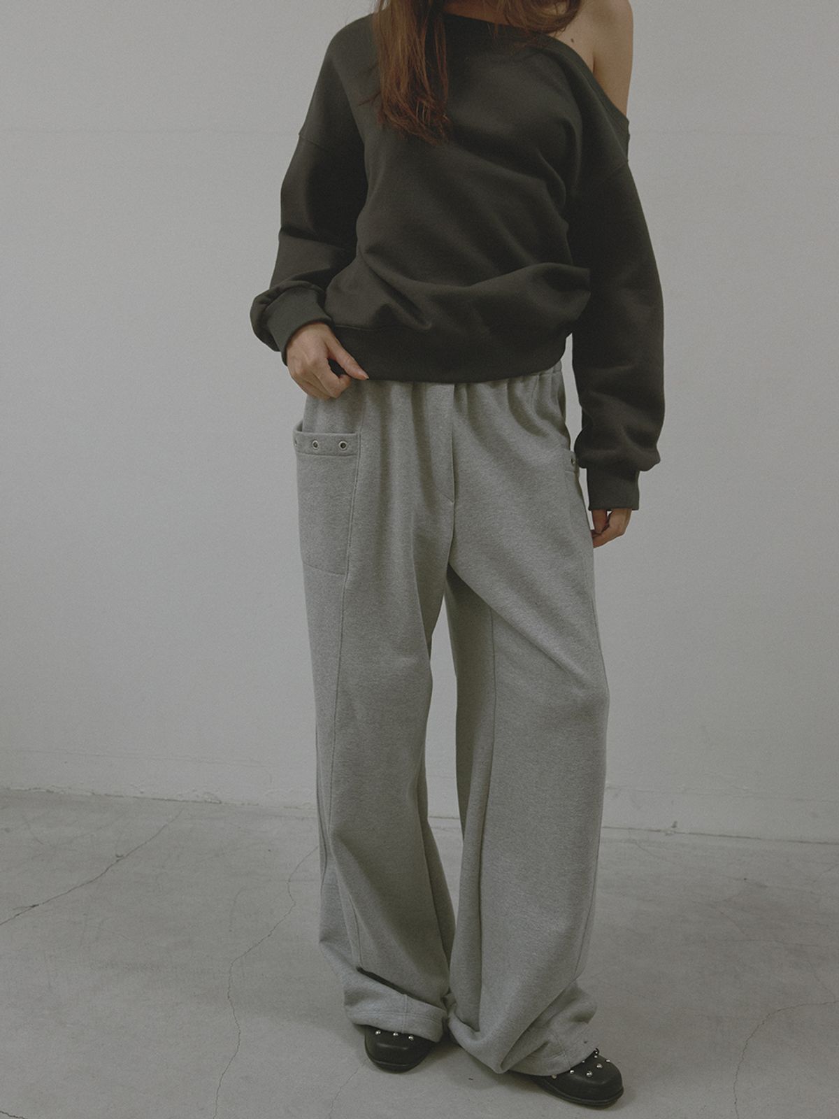 아수라(ASURA) COLOR FLIP SWEATPANTS (MELANGE GREY)