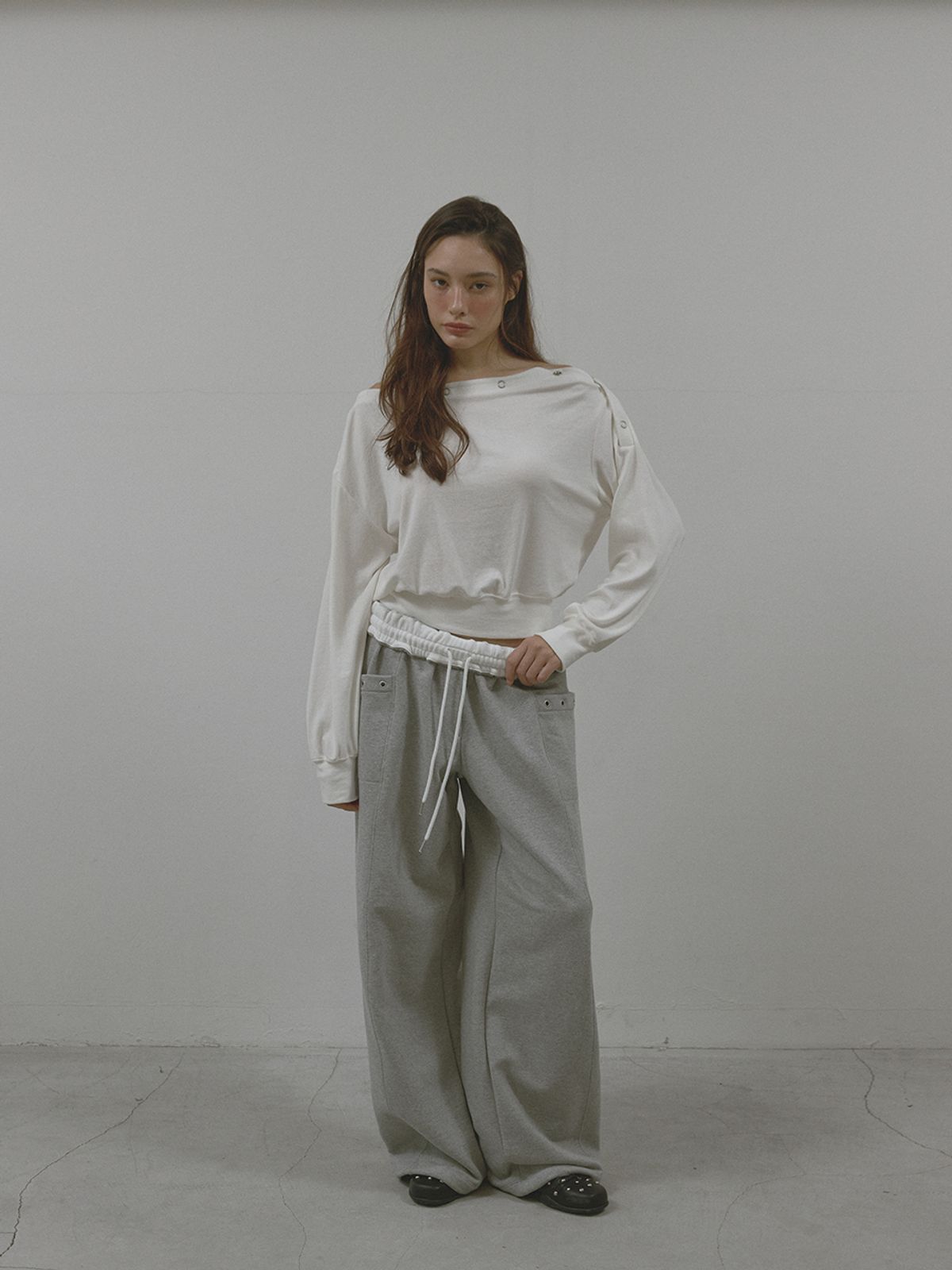 아수라(ASURA) COLOR FLIP SWEATPANTS (MELANGE GREY)