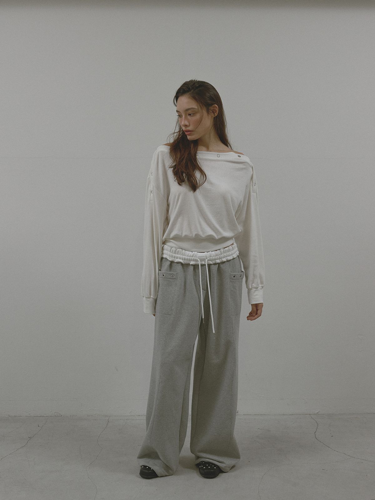 아수라(ASURA) COLOR FLIP SWEATPANTS (MELANGE GREY)