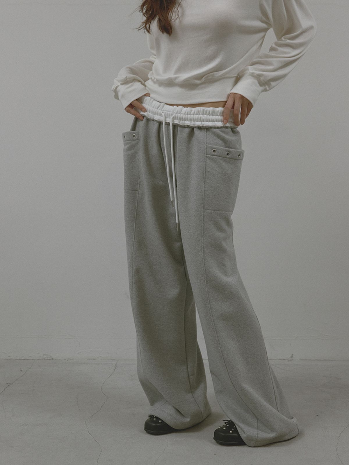 아수라(ASURA) COLOR FLIP SWEATPANTS (MELANGE GREY)