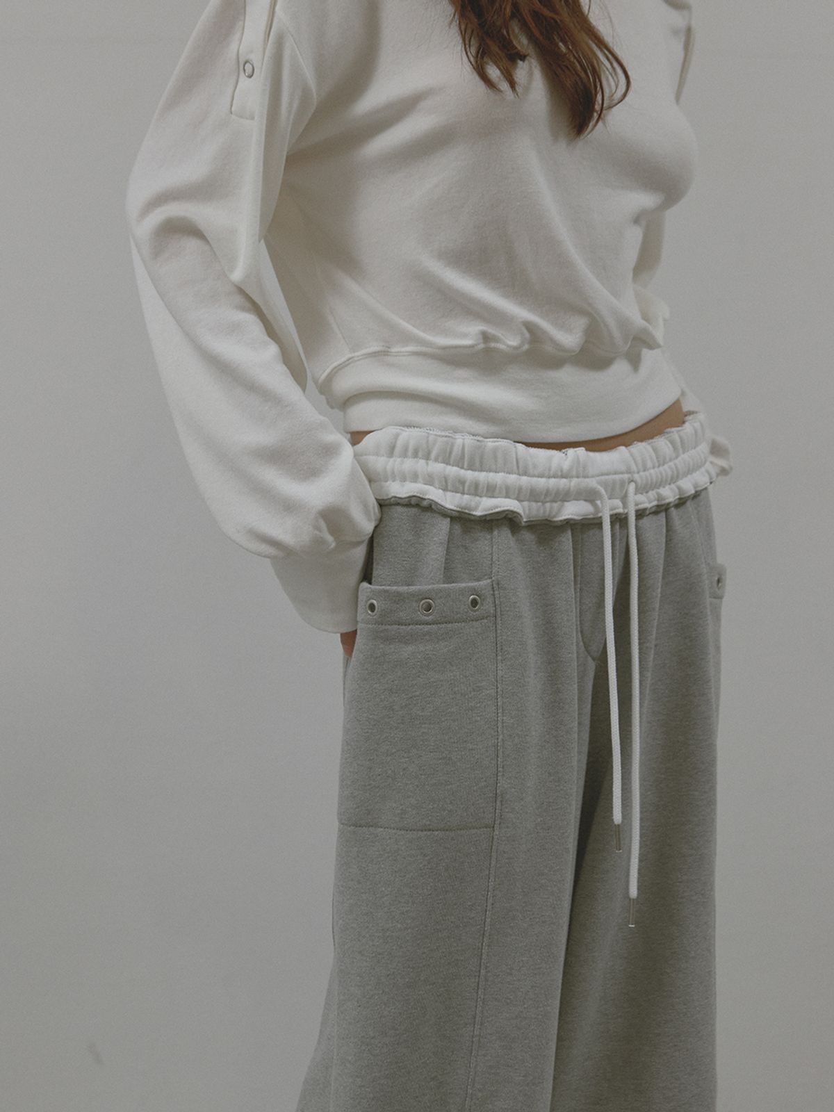 아수라(ASURA) COLOR FLIP SWEATPANTS (MELANGE GREY)