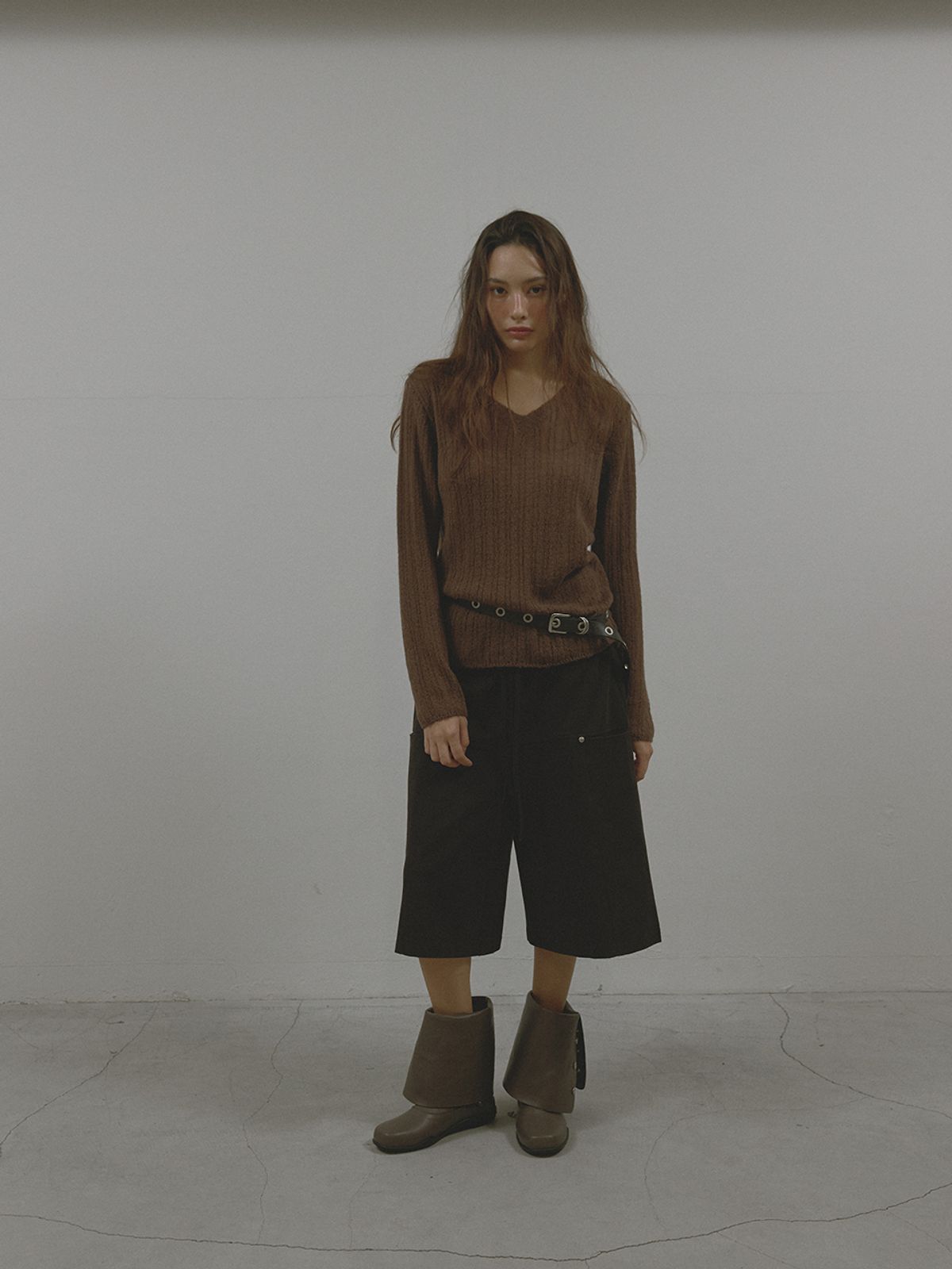 아수라(ASURA) FOLD-OVER LEATHER BOOTS (BROWN)