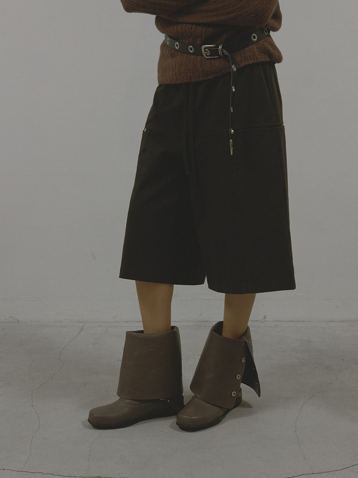 아수라(ASURA) FOLD-OVER LEATHER BOOTS (BROWN)