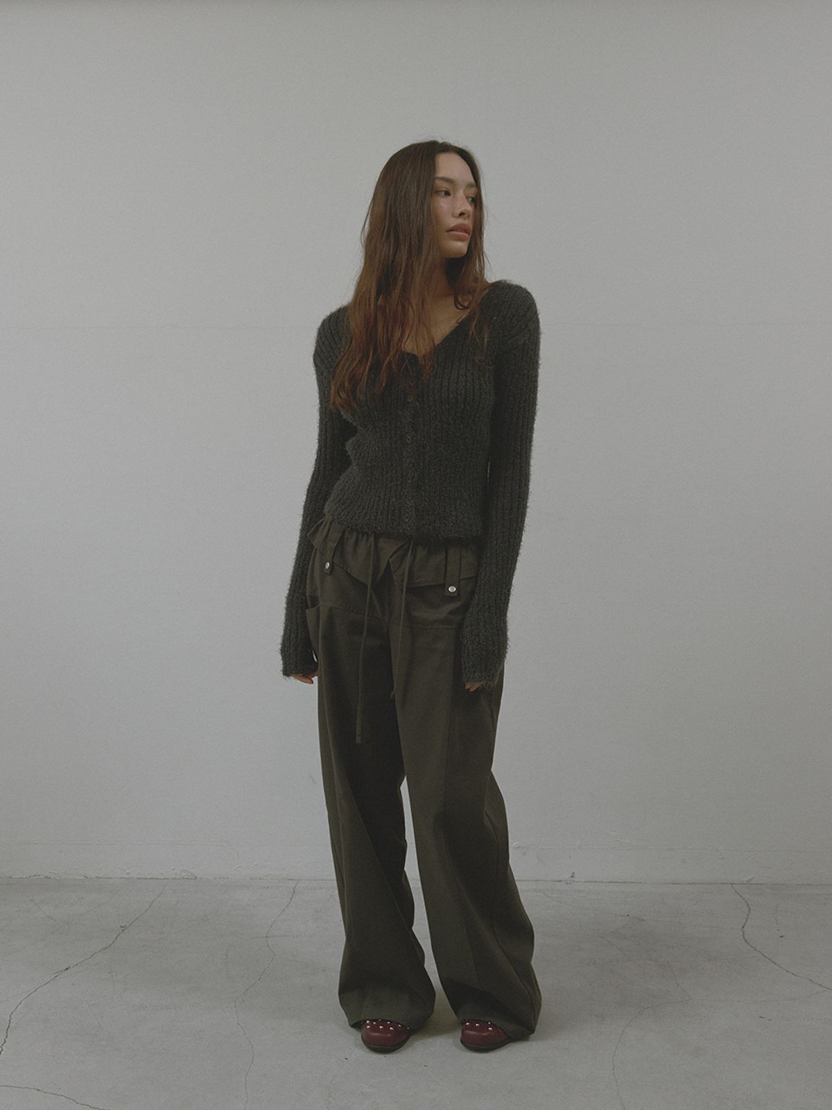 아수라(ASURA) MELLOW FUR CARDIGAN (CHARCOAL)