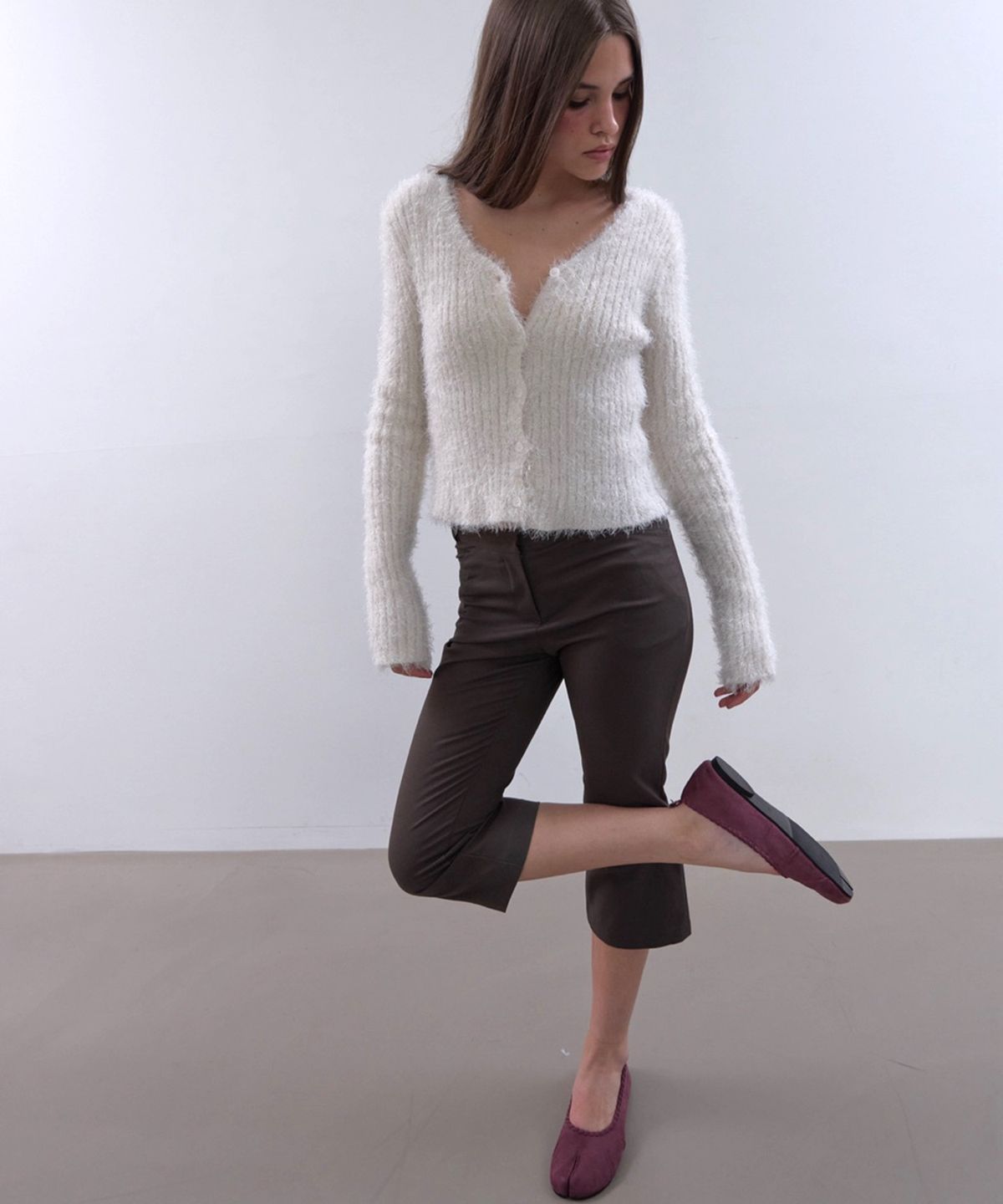아수라(ASURA) MELLOW FUR CARDIGAN (IVORY)
