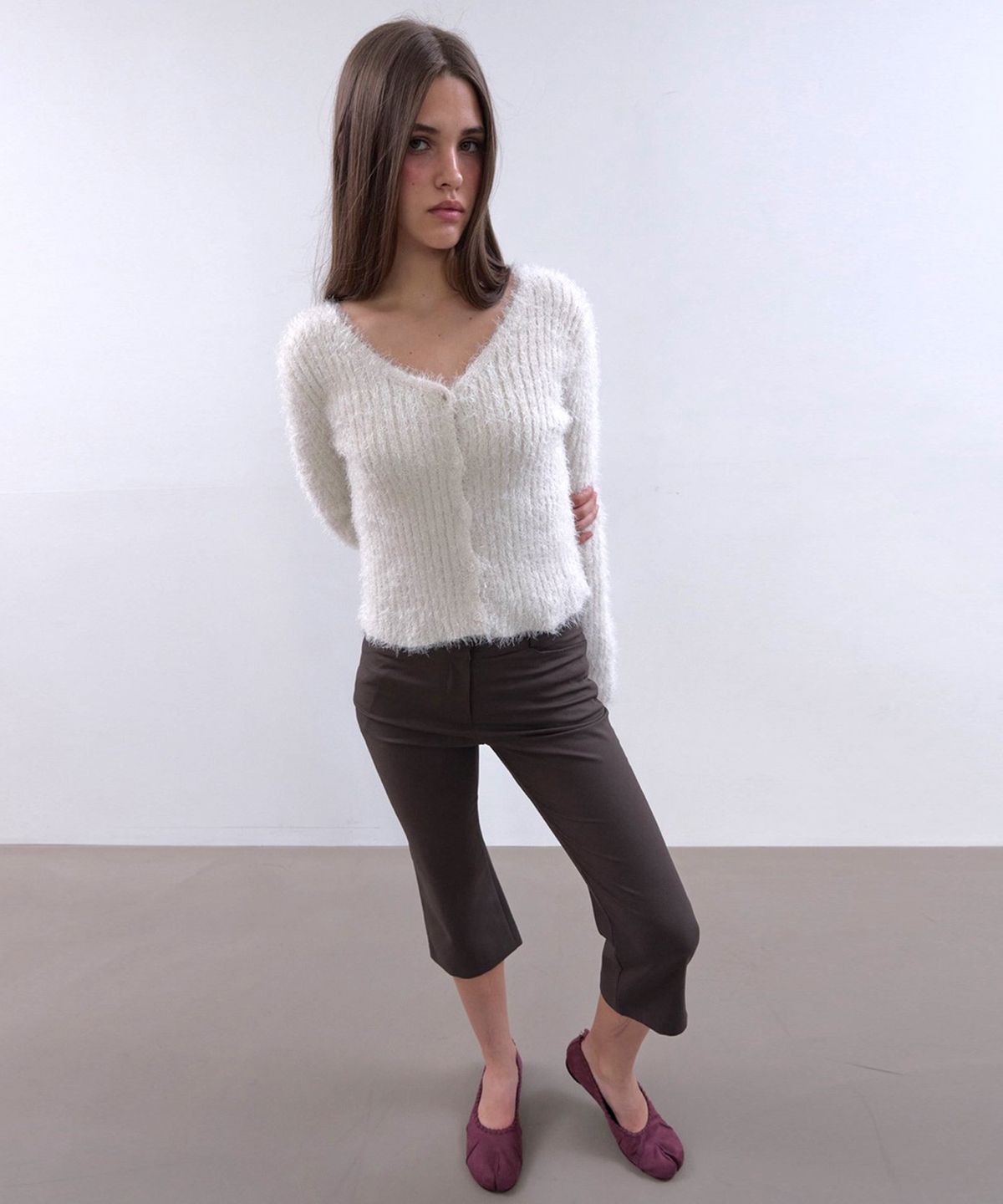 아수라(ASURA) MELLOW FUR CARDIGAN (IVORY)