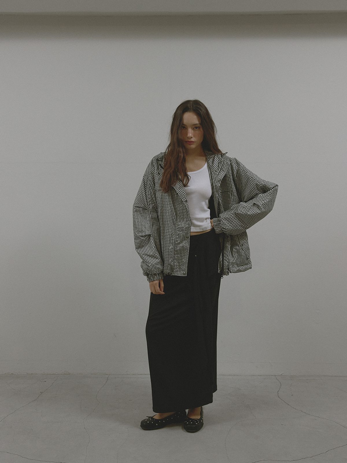 아수라(ASURA) PATTERN DUO BOMBER JACKET (BLACK CHECK)