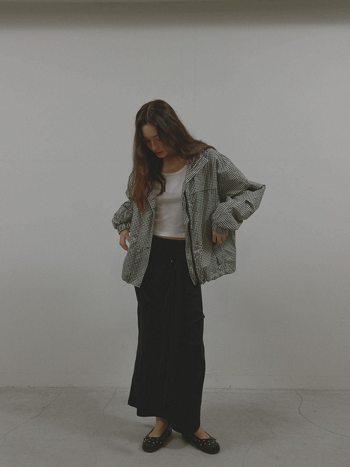 아수라(ASURA) PATTERN DUO BOMBER JACKET (BLACK CHECK)