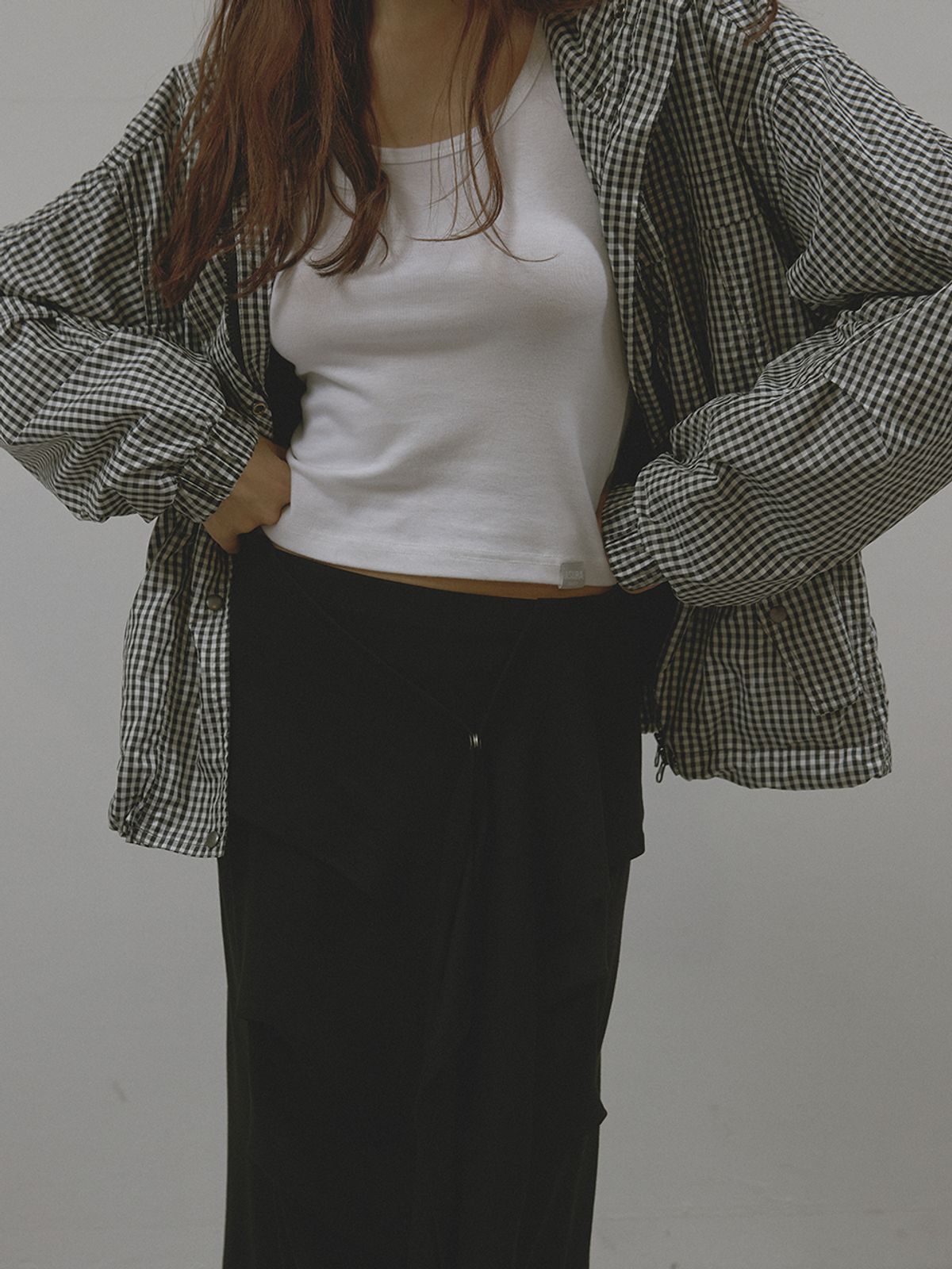 아수라(ASURA) PATTERN DUO BOMBER JACKET (BLACK CHECK)
