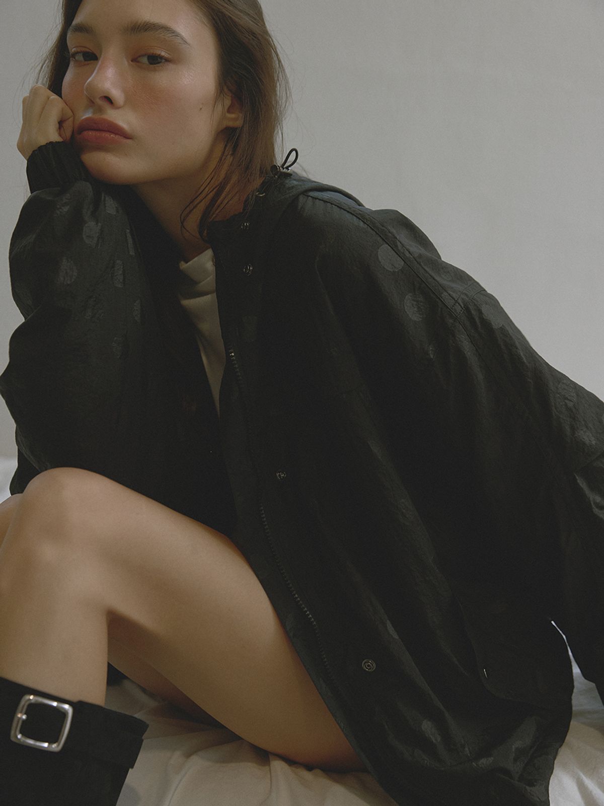 아수라(ASURA) PATTERN DUO BOMBER JACKET (BLACK DOT)