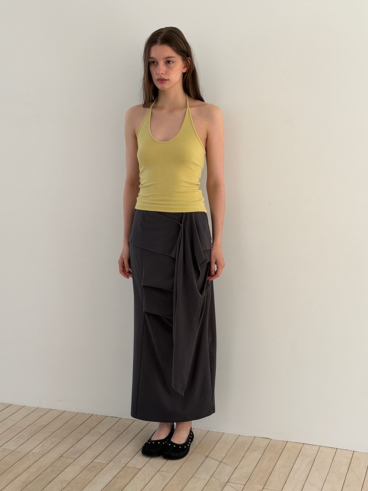 아수라(ASURA) TUK WRAP SKIRT (CHARCOAL)
