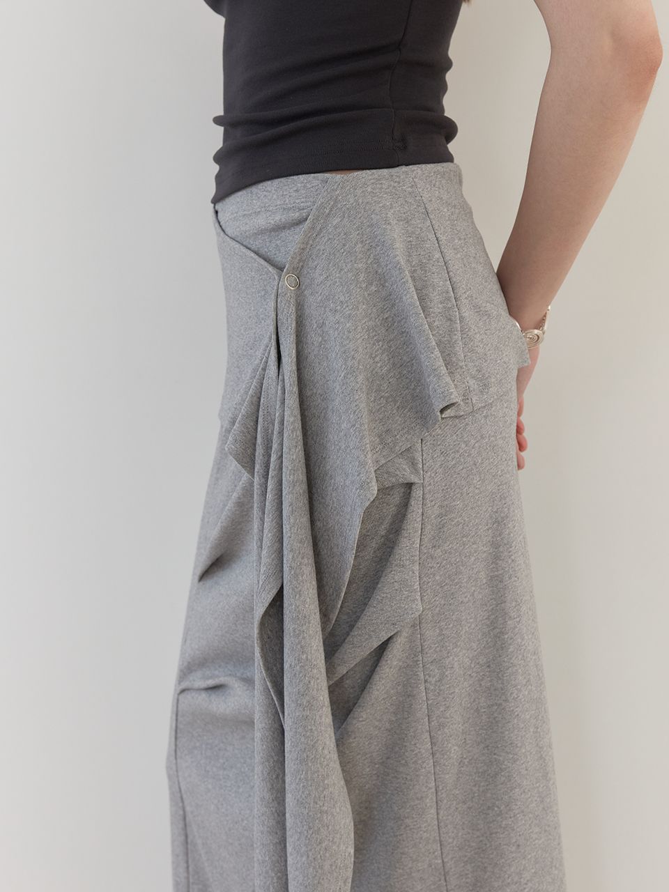 MUSINSA | ASURA TUK WRAP SKIRT (MELANGE GREY)