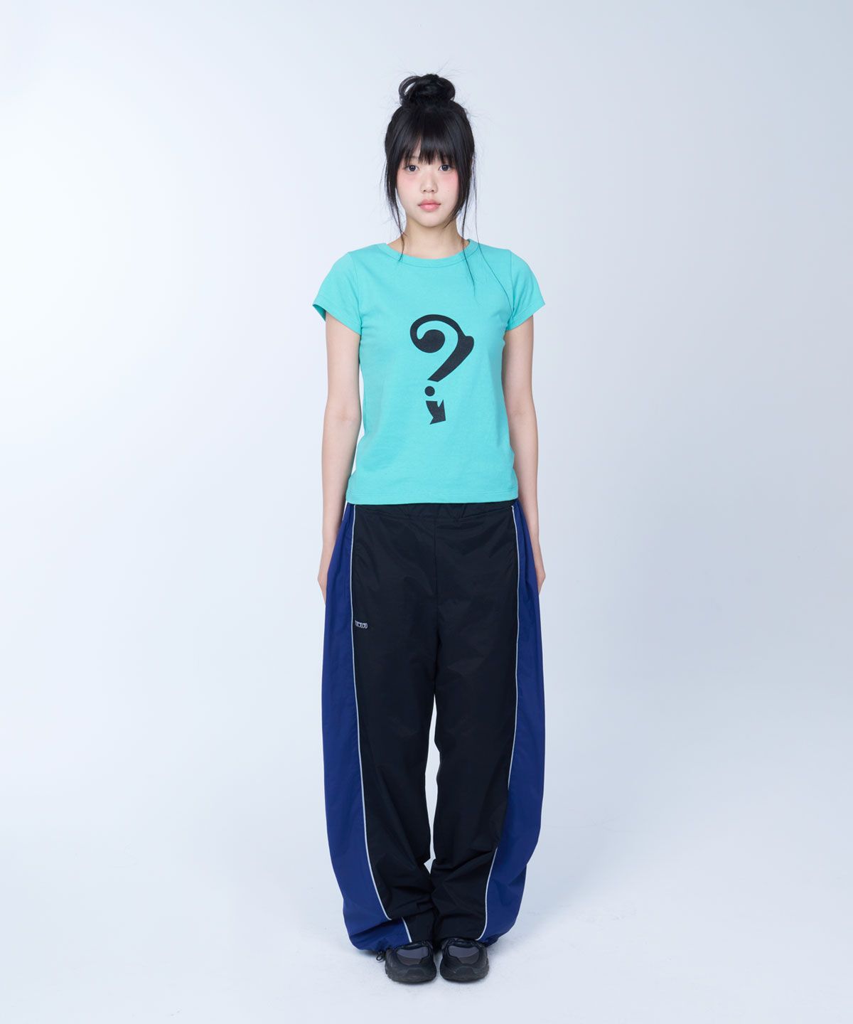 라이라이(LYELYE) Side piping nylon pants (black)
