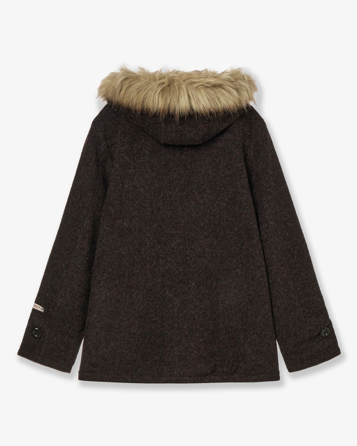 에이이에이이(AEAE) FUR HOOD DUFFLE COAT [DARK BROWN]