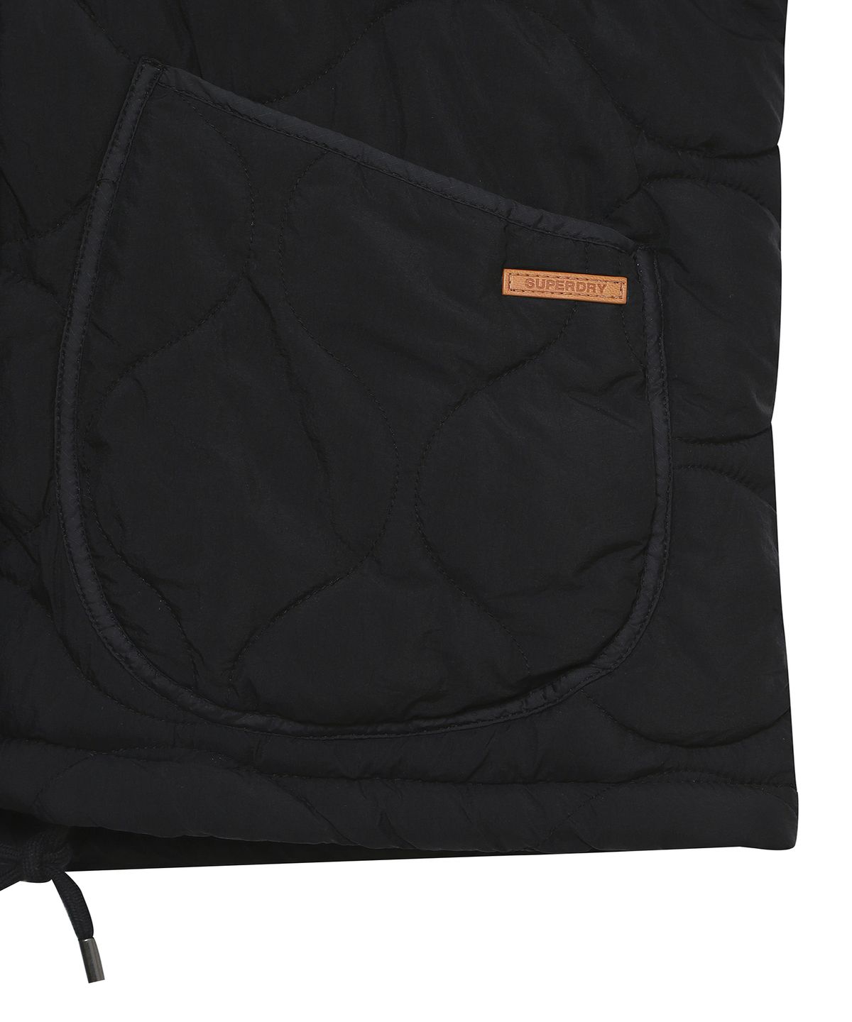 슈퍼드라이(SUPERDRY) W 후드 퀼팅 자켓 블랙