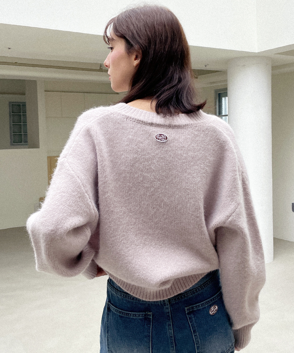 슬로우롤리(SLOWLOLLI) Cozy cloud v-neck knit_5 Colors