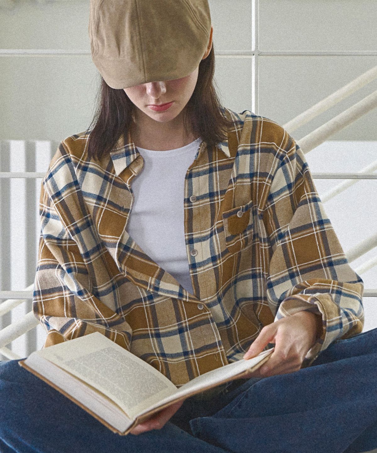슬로우롤리(SLOWLOLLI) Cozy plaid check shirt_3 Colors