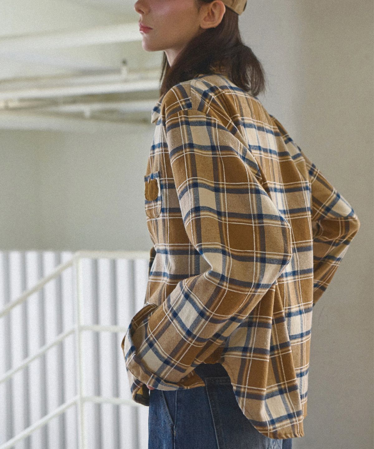슬로우롤리(SLOWLOLLI) Cozy plaid check shirt_3 Colors