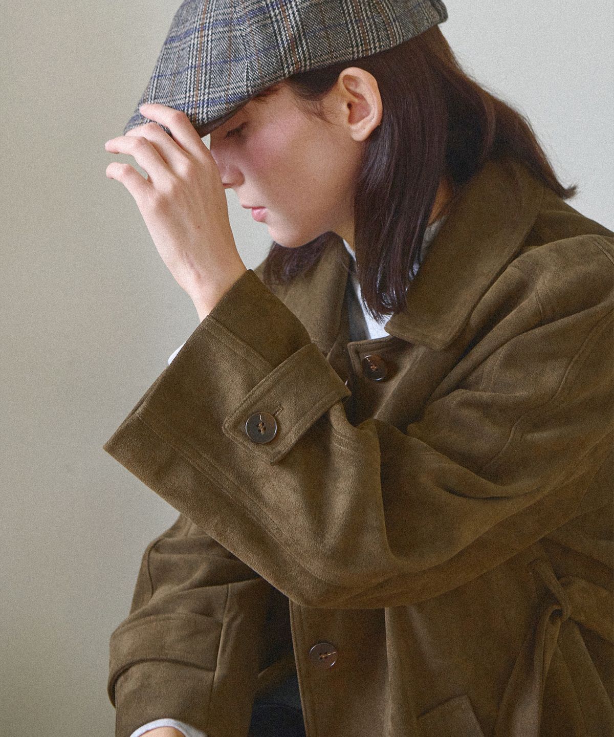 슬로우롤리(SLOWLOLLI) Earth tone suede coat