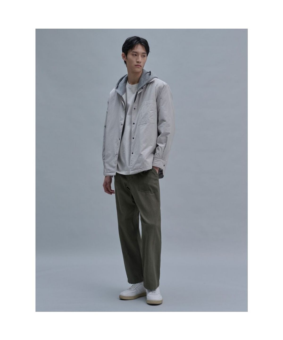시프트지(SHIFT.G) Padded Utility Work Shirts  Light Grey