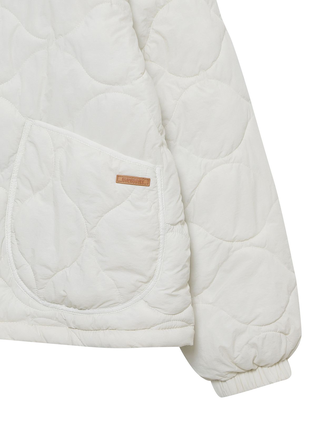 슈퍼드라이(SUPERDRY) W 후드 퀼팅 자켓 아이보리