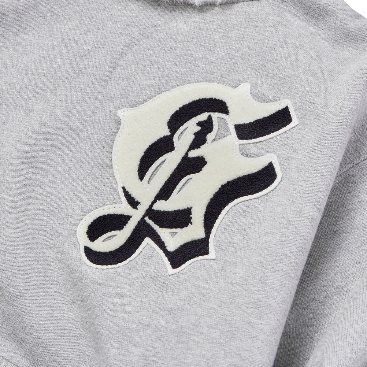 가먼츠팹(GARMENTS FAB) Old English Fur Hoodie (MELANGE GRAY)