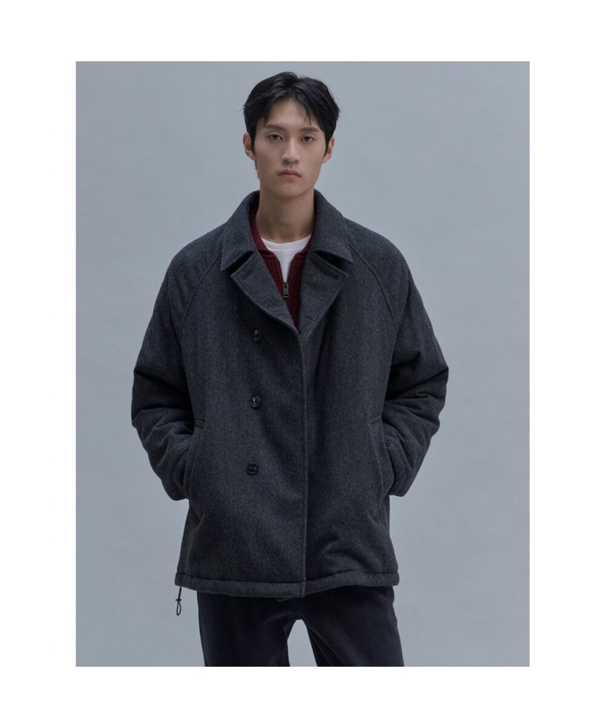 시프트지(SHIFT.G) Wool Padded Half Coat  Ash