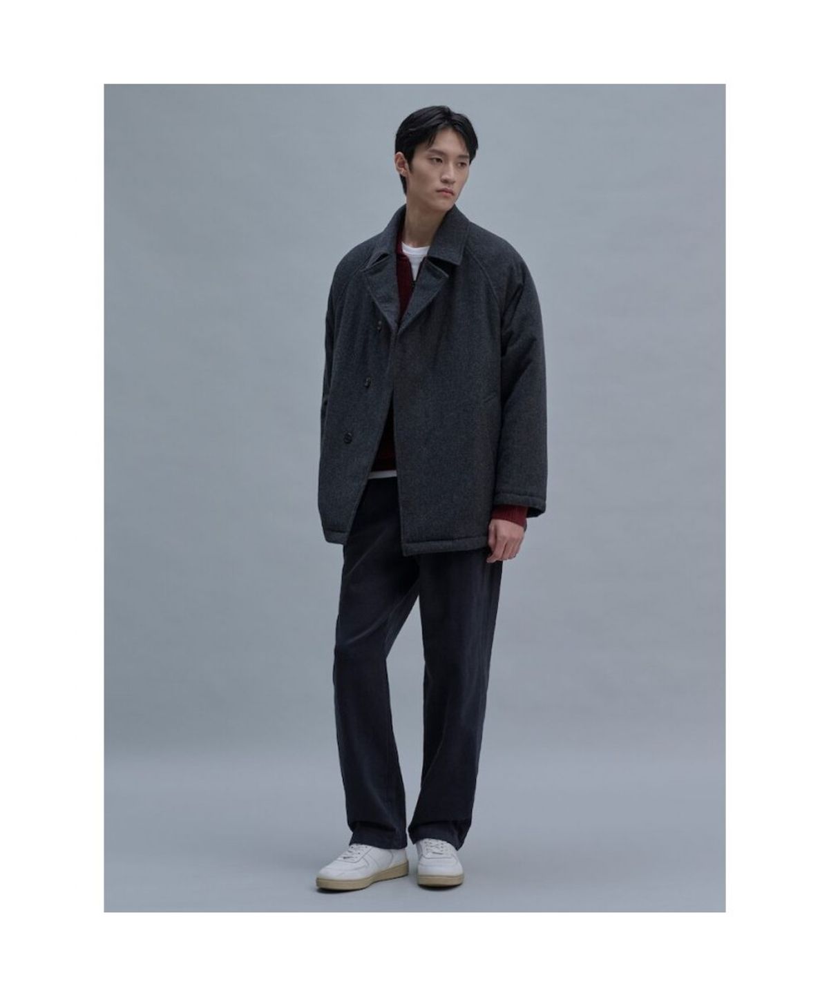 시프트지(SHIFT.G) Wool Padded Half Coat  Ash