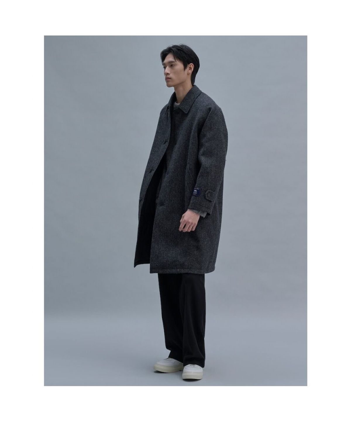 시프트지(SHIFT.G) Herringbone Reversible Long Coat  Ash