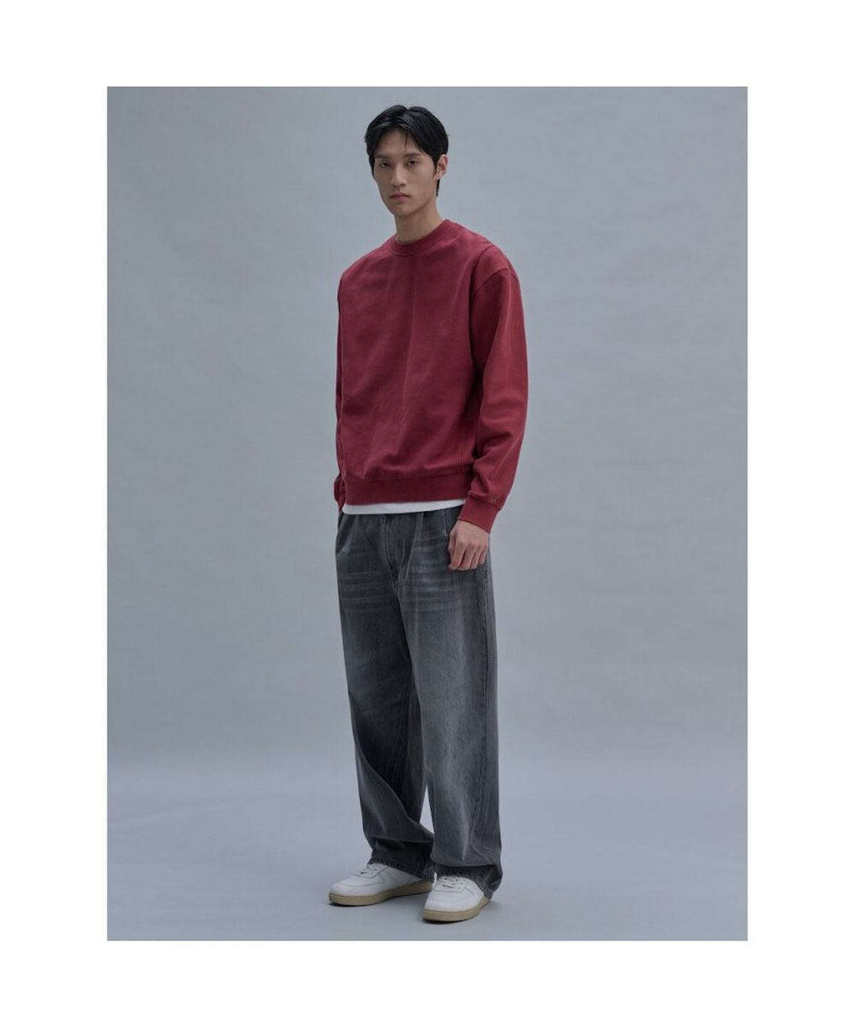 시프트지(SHIFT.G) Washed Color Sweatshirts  Red