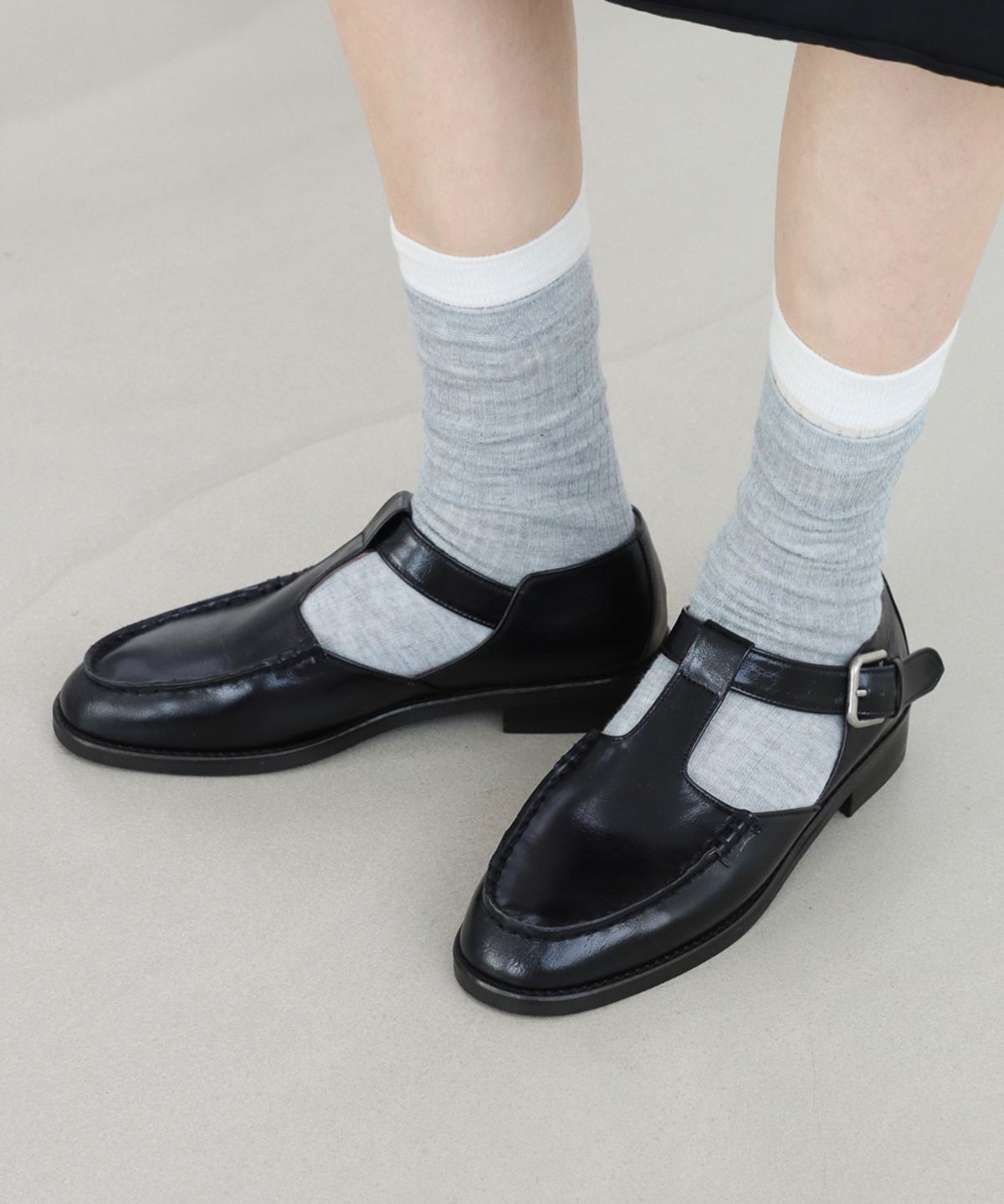 몰핀(MOLPIN) T strap Loafer_25522_black
